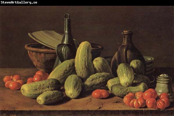 Luis Menendez Still Life with Cucumbers and Tomatoes